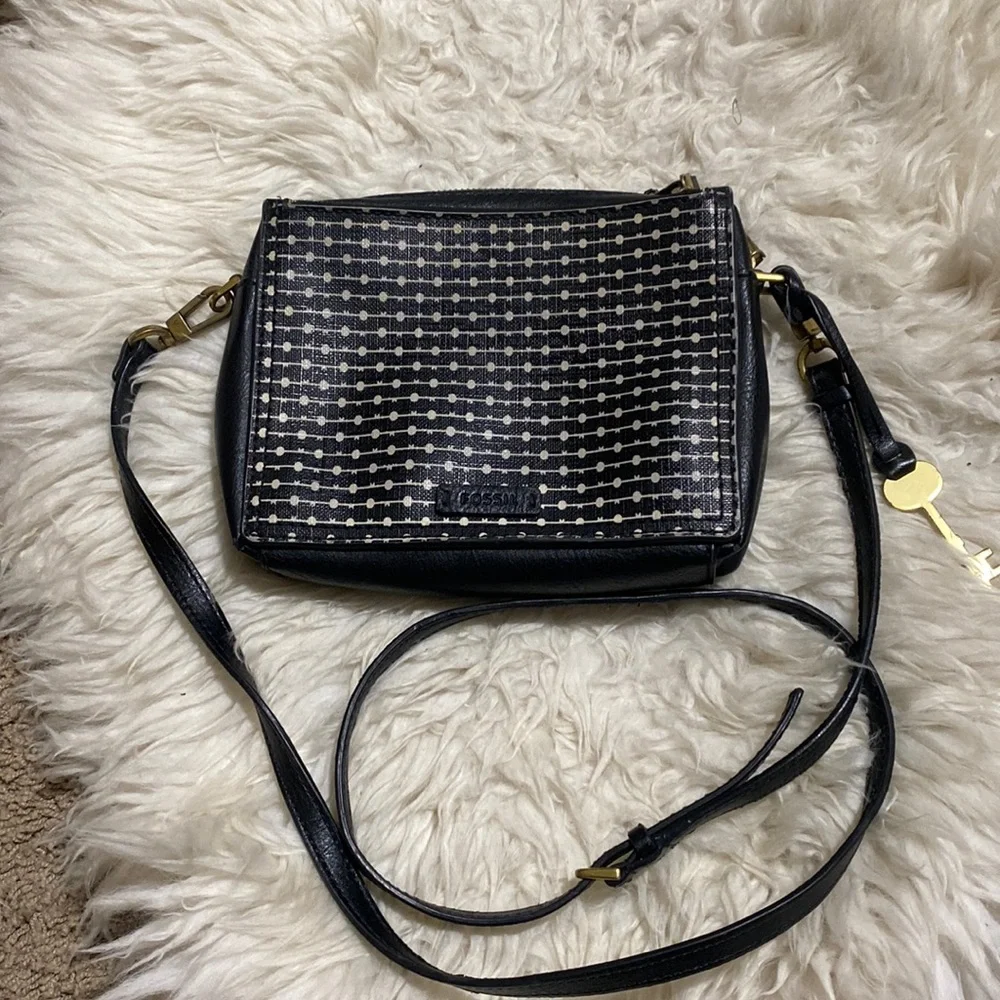 Fossil Campbell Crossbody‎ in Black Stripe
